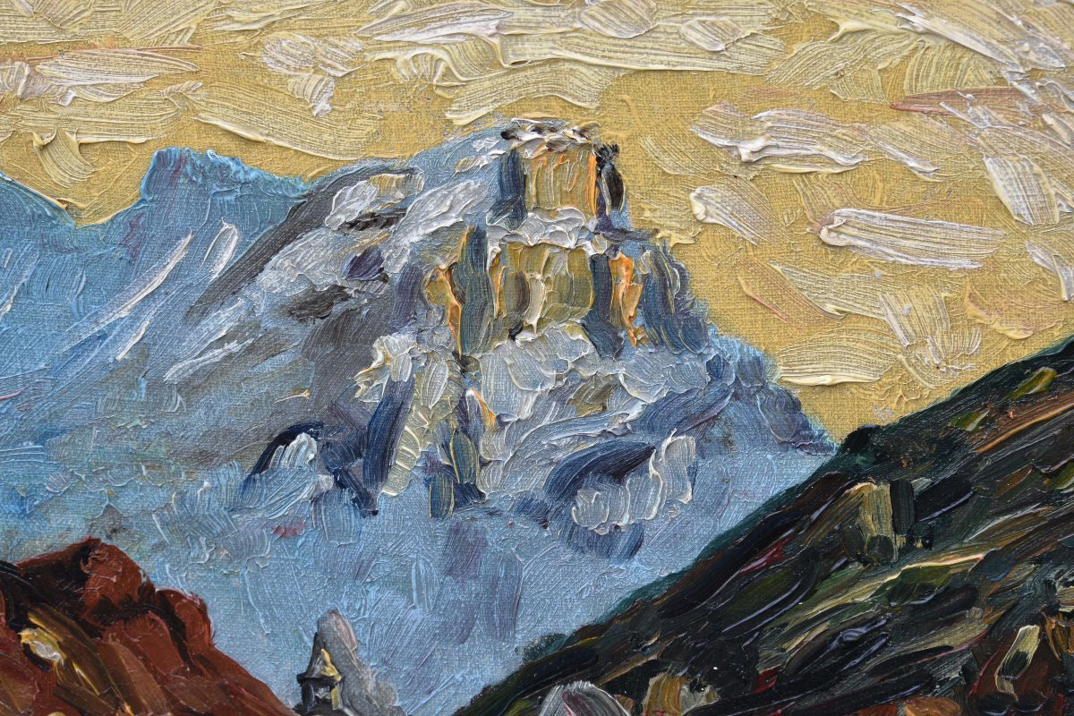 Joseph Communal "le Granier, Savoie" Oil On Canvas 23x28-photo-1